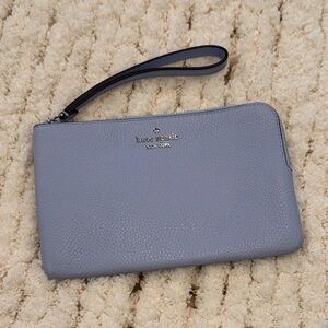 KATE SPADE Leila Medium Blue Leather Wristlet